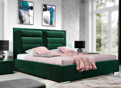 Designer Bett Schlafzimmer Betten Textil Leder Hotel Luxus Polster Samt